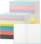 ALKALO 120 Pack Colorful Lined Notebooks for writing, Journals Bulk, A5 Composition Books, 8.3x5.5 Inch, 60 Pages, 30 Sheets Sketchbooks for Office School Travel Supplies (Lined-120 pack, 12 Colors)