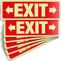 iSYFIX Exit Signs with Directional Right & Left Arrow, Glow in the Dark, Photoluminescent Aluminum 12x4 Inch - 6 Pack, Laminated for UV & Weather Resistance, Ideal for Offices, Schools, Theaters & More