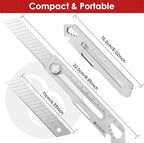 BIBURY 2 Pack Mutipurpose Utility Knife, Heave Duty Full Stainless Steel Retractable Box Cutter with 10PCS replaceable Blades (18mm Wide), Multi-functional Extended Razor Knife for Office, Home,School