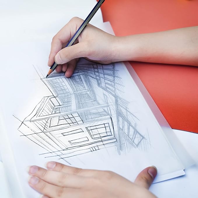 LOUPELLER 9” x 12” Tracing Paper Pad – 75 Sheets of 32lb 50g – Wrinkle Free Highly Transparent Tracing Paper for Drawing – Works with Pen, Pencil & Marker – for Artists, Architects & Kids