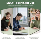 Engineering Paper 8.5 x 11, 100 Sheets Top Glue Binding Engineering Notebook, 5x5 Quad Ruled Graph Paper, 3-Hole Punched Engineering Computation Pad 8.5 x 11, Green Tint Engineering Paper Notebook