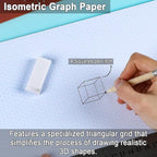 1 Pack 50 Sheets 11" x 17" Isometric Graph Paper Pad Landscape for 3D Designs Architecture Landscaping Engineering Drafting (Landscape)