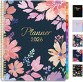 GNL 2026 Planner, Weekly and Monthly Planner (January - December 2026), 8.5" x 11" Monthly Agenda Planner with Waterproof Flexible Cover, Spiral Binding Notebook with Tab, Pockets, Bookmark, Floral