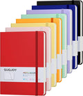 SUQJOY Lined Journal Notebooks for Writing, 100 GSM Thick Paper, 8 Pack Hardcover Notebooks, A5 College Ruled Notebook, Journaling Notebook for School/Travel/Office (Assorted Color- 8 Pack)