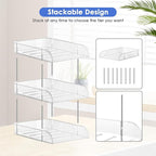 Noger Desk Organizers and Storage, 3 Tier Clear Heightened Stackable Paper Tray Organizer for Document, Letter, A4 File Paper, Desk Accessories, Office Supplies (Clear, 3 Pack)