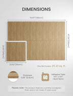 Fluxynara Large Felt Bulletin Board,Cork Board Alternative 70.87'' x 47.24'' Art Acoustical Wall Panels-6 Pack with 60 Adhesive Tabs,for Recording Studio/Home Offices-Natural Oak/Slat
