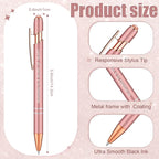 Zonon 12 Pcs Inspirational Pens Bulk Funny Ballpoint Pen with Stylus Tip Motivational Gifts for Valentine's Day Teacher Coworkers Nurse School Office Supplies(Rose Gold,Nurse Style)