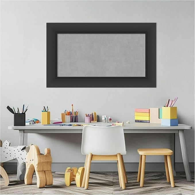 Amanti Art Black Framed Magnetic Board 17x29 Small Vision Board for use with Magnets, 100% Metal Sheet to Display Items as Office Decor or for Home Organization in mudroom, Kitchen or Kids Room