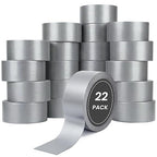 TOMAIX 22 Rolls Heavy Duty Duct Tape Bulk, 720 Yards, Gray Cloth Tape, Waterproof & Strong Adhesion for Repair, DIY, Home & Outdoor Use