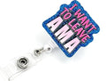 Badge Reel Retractable Band ID Clip I Want to Leave AMA Acrylic Badge Clip Name Badge Accessory for Nurses Office Workers Teachers Students Women Men