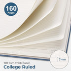 AHGXG Spiral Journal Notebook, 160 Lined Pages, A5 Medium Size (5.7'' x 8.3''), for Men & Women, Journaling, Writing, Work & Office, Hardcover, 100 GSM Thick Paper (Navy Blue)