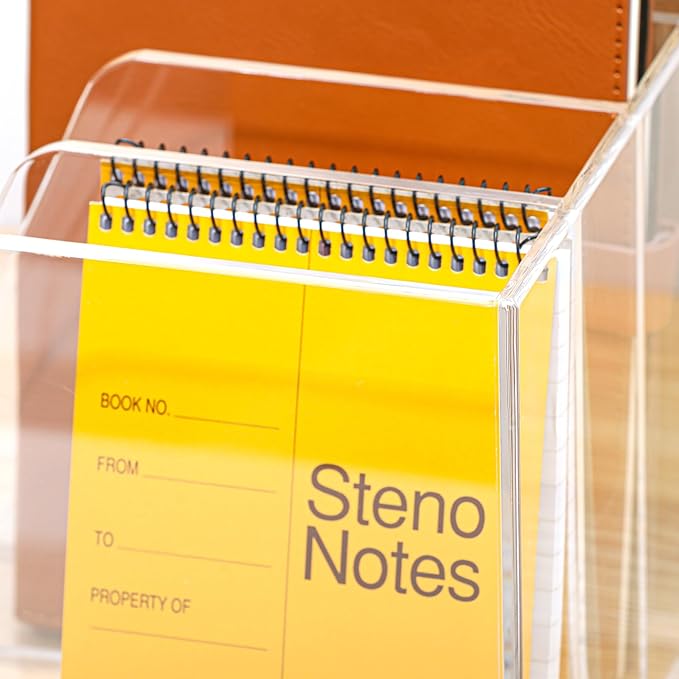 AIDIMOO Acrylic Magazine File Holder, 6 Vertical Compartments Desk Document Sorter Organizer, Clear Folder Rack Binder for Office, Documents, Tablets, Magazines, Books – Home/Classroom Rack