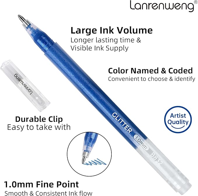 120 Color Gel Pens for Adult Coloring Books,1.0mm Bullet Tip Acrylic Gel Pens,Glitter Colored Gel Pens Set,Large Capacity Artist Maker Pens for Drawing Doodling Journaling, Art Supplies and DIY Crafts