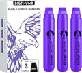 BIGTHUMB 3 Pcs Purple Jumbo Permanent Markers: 15mm Wide Tip Thick Acrylic Paint Pen Large Calligraphy Marker for Rock Painting, Poster, Sign, Canvas, Glass, Wood, Ceramic