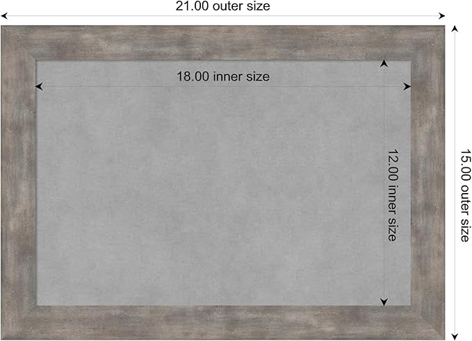 Amanti Art Silver Framed Magnetic Board 15x21 Small Vision Board for use with Magnets, 100% Metal Sheet to Display Items as Office Decor or for Home Organization in mudroom, Kitchen or Kids Room