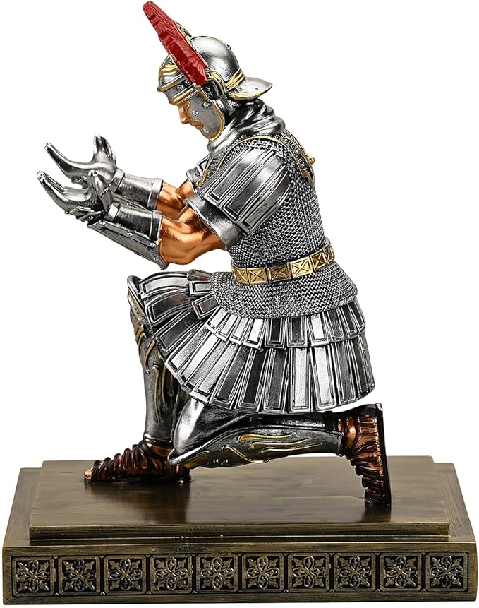 HDMbigmi Roman Legion Soldier Knight Pen Holder Pen Stand Desk Organizers and Accessories for Office and Home(Silver)
