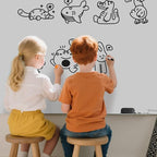 Magnetic Glass Dry Erase Board - White Board 48 x 36 Inch Wall Mounted Glass Whiteboard, Large Frameless Glass White Board for Wall Office, Home & School, Gray
