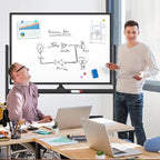 MaxGear Large Black Rolling Whiteboard on Wheels, 48" x 32" Double-Sided Magnetic Dry Erase Board with Stand, Reversible Standing Whiteboard Easel with Aluminium Frame for Office, School, Black