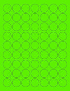 NextDayLabels - 8-1/2 x 11 Neon Color High Light Fluorescent Labels for Laser & Inkjet Printer (Green Fluorescent, 1" Round - 63 per Page - 6300 Labels)