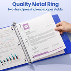 SUNEE 3 Ring Binder 1 Inch 1 Pack, Clear View Binder Three Ring PVC-Free (Fit 8.5x11 Inches) for School or Office Supplies, Cobalt Blue