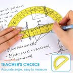 Hoiny 10 Pack Clear Protractor, 6 Inch Plastic Protractors, 180 Degrees Accurate Math Geometry Tools for School, Office, Classroom (Mixed Colors)