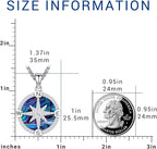 Compass Necklace for Women Men 925 Sterling Silver Pendant Urn Necklaces for Ashes Picture Locket Necklace Anchor Necklace Viking Necklace Crystals CZ Moonstone Abalone Shell Turquoise Compass Jewelry