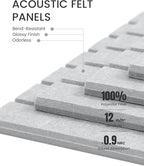 Large Felt Bulletin Board 48" x 36" Cork Board Alternative-12 Pack with 70 Safe Removable Adhesive Tabs, Cork Boards for Walls for Home Office Classroom Pin Board-Soft Gray