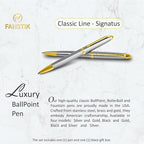 FANSTIK Customized BallPoint pen with name (MADE IN USA), stainless steel, Silver and gold, luxury engraved pen personalized for men and for women. (BallPoint Silver-Gold)