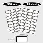 STARLIBOO Removable Labels, Blank Freezer Labels for Food Containers, 1x2 Inch Freezer Stickers/Waterproof Labels/ (Black Border, 360 Labels)