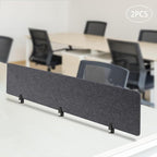 2 Pack Polyester Desk Dividers, Soundproof Room Divider Office Furniture Partitions, Privacy Desk Panel with Clamps, Stand Up Freestanding Desk Privacy Panel for Office Classroom(60" x 16")