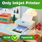 Uinkit 40 Sheets Bright White Single Sided Glossy Photo Paper 8.5x11 Letter Size 180gsm 48lb Instant Dry Dye Inkjet Paper, Smudge Resistant Professional Printing Papers for Home/Office Trial Use