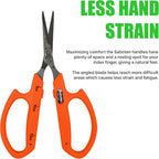 Saboten Stainless Steel Angled Blade Trimming Scissors Orange PT-13 160mm Precision Gardening Bonsai and Floral Shears Made in Japan