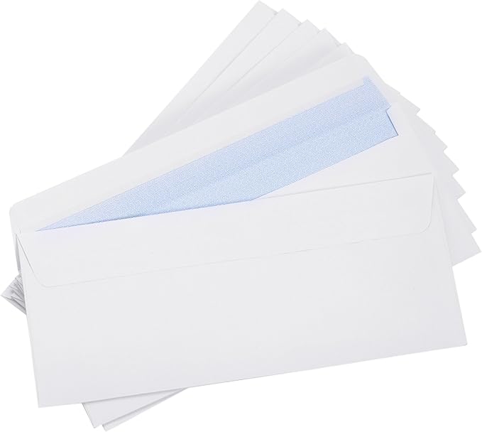 Office Deed 500#10 Envelopes SELF SEAL Business Envelope Single Window Design, Security Tint Pattern for Secure Mailing, Invoices, Statements & Legal Document, 4-1/8 x 9-1/2 Inches