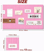 Large Felt Wall Tiles Cork Boards for Office Cubicle, 47"x35" Felt Photos Board Bulletin Tiles Pin Board for Walls Home Decor, Noise Reduction Boards Panels for Notes Memos, 12-Pack, Pink