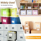 NIUBIER Storage Bin Labels, 36 Pack Clear Adhesive Pockets, Index Card Holder for 3x5 Cards, Removable Tote Labels Stickers for Packing Moving Box & Containers, Easy Peel Off
