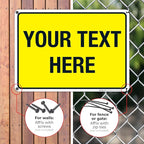 Personalized Custom Yellow Background Customize for Office, Business, Workplace, Home, Airbnb, Delivery Sign, 10x14 Inches, Rust Free .040 Aluminum, Fade Resistant, Made in USA by Sigo Signs