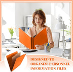 Skyygemm 12 Pcs Classification Folders Letter Size, 1 Divider Pressboard File Folder with Fasteners, Expanding File Organizer Bulk for School Teachers, Office Employee, Coworker, Staff (Orange)