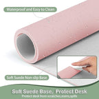 Boutilon Leather Desk Pad Protector,Non-Slip Mouse Pad,Laptop Desk Pad,Office Mouse Mat,Waterproof Leather Desk Blotter,Desk Writing Pad for Office and Home (S-Light Pink,24"x 14")