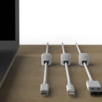 ICONIT Cable Anchors for Desk Organization White | Premium Aluminum Cord Organizers | Charger + Cable Management Clips for Home & Office | Stylish, Sturdy, & Functional | (3 Pack)