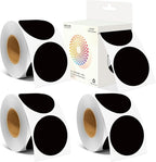 2 Inch Color Coding Round Labels (2000Pcs, 4 Rolls) - Round Colored Dot Stickers for Inventory, Pantry, Warehouse Organization - Black Circle Dot Labels