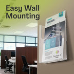 Top Notch Displays Acrylic Brochure Holder for Wall Mounting, Clear Display for 8.5" x 11" Flyers, Literature Holder for Magazines, Pamphlets, Menus, Includes Screws & Plastic Anchors – Pack of 2