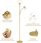 RISLG Floor Lamp, Standing lamp, Stepless Dimming Brightness, Included 9W and 5W LED Bulbs, Lamp for Living Room, Bedroom, Office, Reading