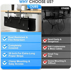 KIGJU Under Desk Cable Management Tray, 40-inch No-Drill Cord Organizer with Anti-Sag Reinforced Base, Fabric Wire Management Hider for Standing Desk, Office & Gaming Accessories - Black