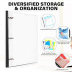 WOT I Telescoping Project Organizer 2-Pack, Refillable Binder with Dividers and Pockets, 13 Pocket Folders, 1 Inch 3 Ring Binder, White