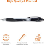 Amazon Basics Retractable Gel Ink Pens, Fine Point, Smooth Writing, Black, 12-Pack