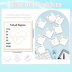 Lovarywow Vital Signs Sticky Notes Gifts, 9 Pack Vitals Notepad 3x3 Inch, Nurse Daily Monitoring Post Memo Pads, Patient Health Checklist Self-Stick Notes Office Hospital Supplies (450 Sheets)
