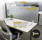 OBEX Frosted Acrylic Desk Mounted Privacy Panel, 24" x 30", Frosted