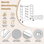 HAPPYGRILL 10-Drawer Rolling Storage Cart, Storage Organizer Cart with Lockable Wheels, Beauty Salon Movable Utility Cart for School, Office, Home, (Clear)