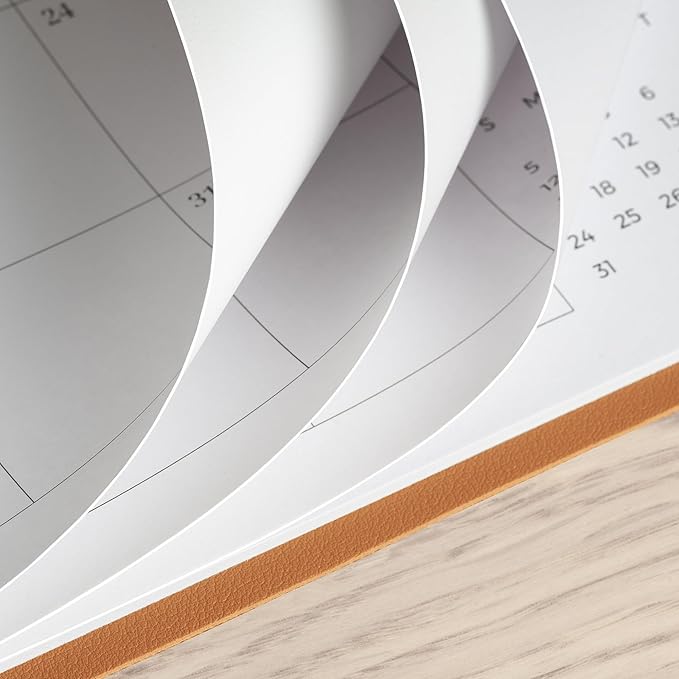 Cabbrix Desk Calendar 2026 with Desktop Mat, Simplified Medium Desk Pad Calendar 15" x 12" January 2026 to June 2027, Desk Blotter Calendar for Home School and Office (Brown)