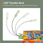 VAVOFO Rechargeable Book Light for Reading in Bed Kids, 7 LED Reading Light with 9-Level Warm Cool White Daylight, Eye Care Lamp with Power Indicator for Bookworms (Avocado Green)